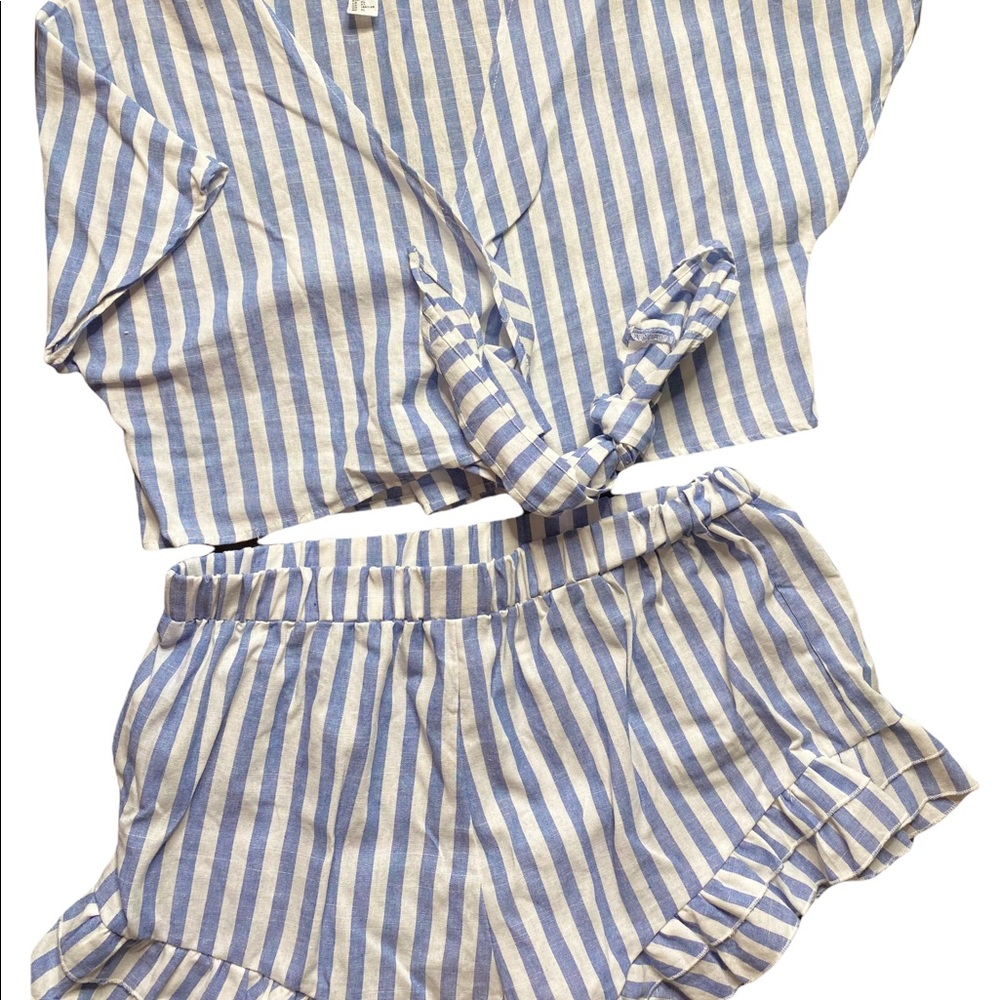 Blue and white two piece